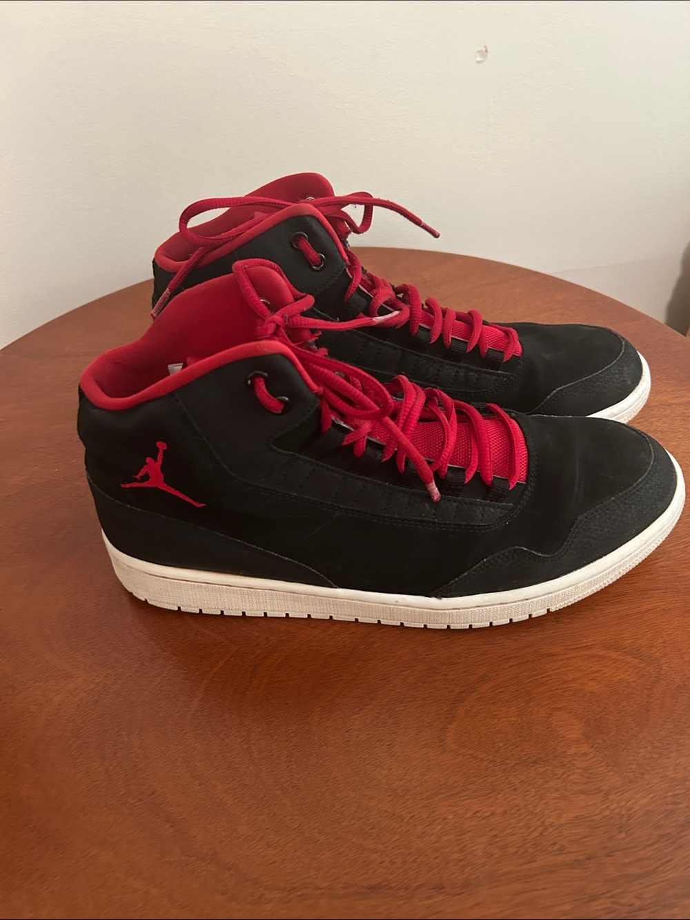 Nike Air Jordan Executive Black Gym Red High Top Sneaker